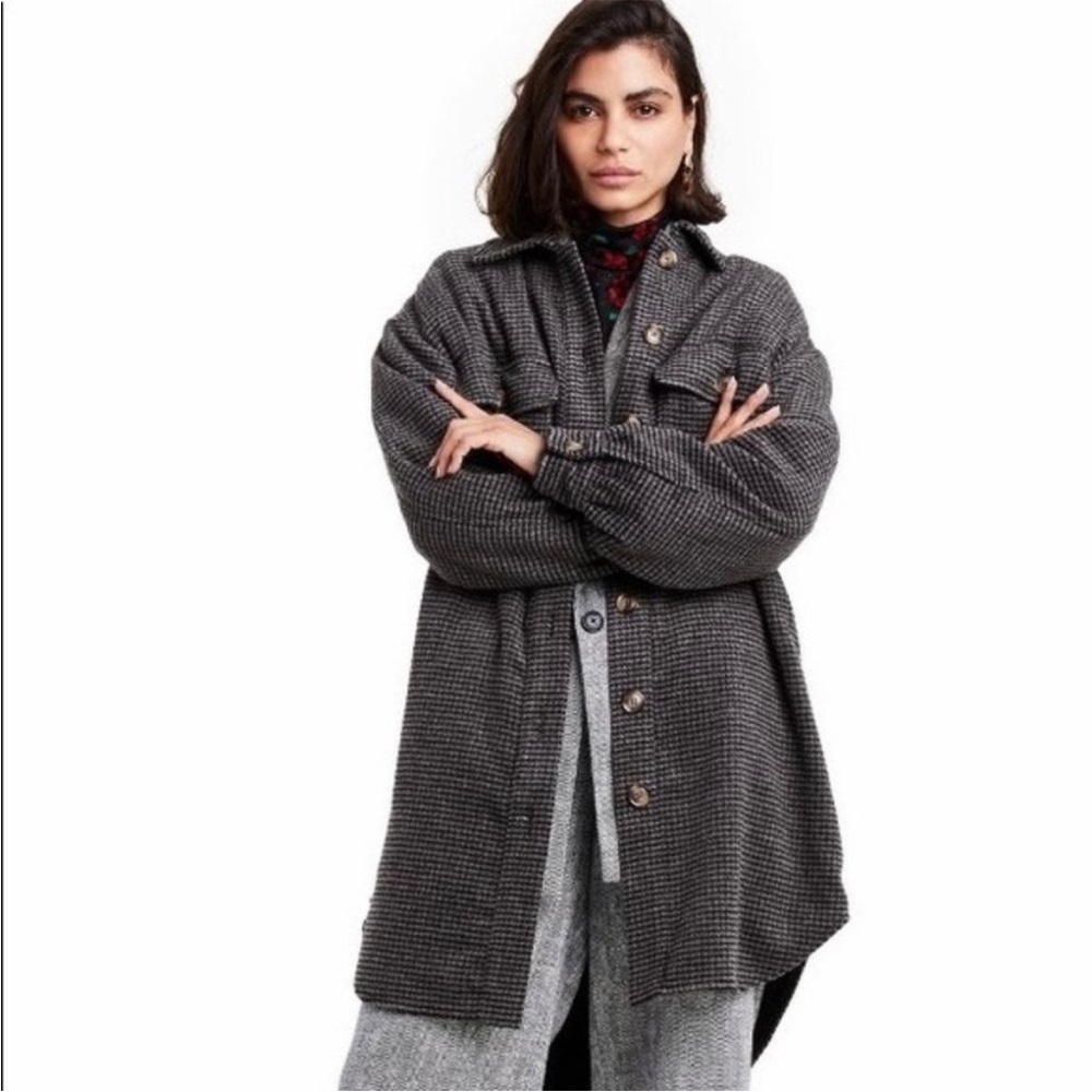 Rachel Comey Target gray black check shirt jacket sz L